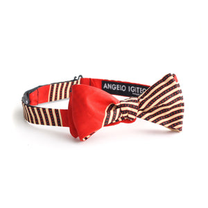 Red Stripe Bow Tie - Angelo Igitego